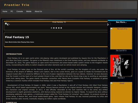 article/article_Console_FF15 screenshot