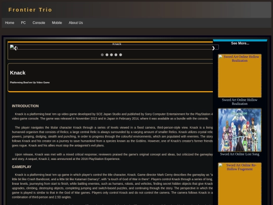 article/article_Console_Knack screenshot