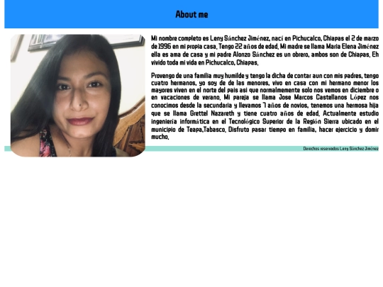 Paginas/About me screenshot
