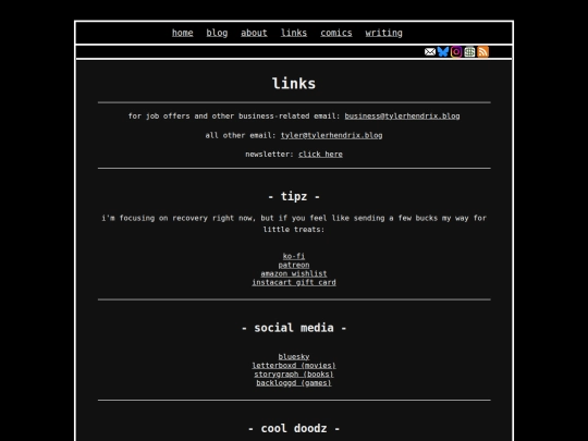 links screenshot