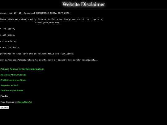 disclaimer screenshot