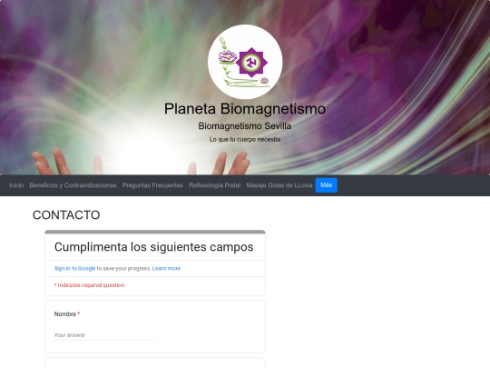 Web Biomagnetismo/Contacto screenshot