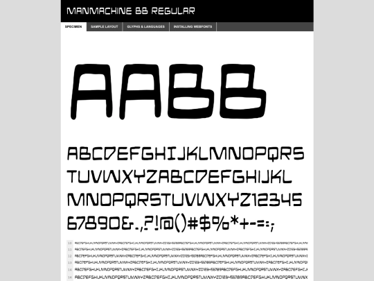 neonhero/neonhero fontkit/manmachinebb-demo screenshot