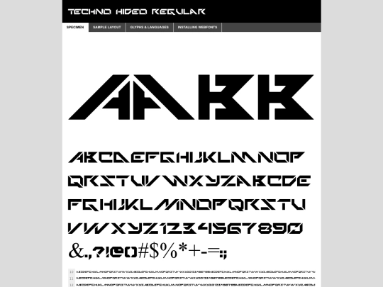 neonhero/neonhero fontkit/techno_hideo-demo screenshot