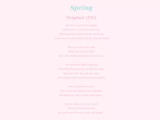Writings/lyrics/spring screenshot