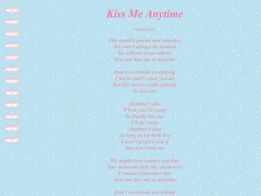 writings/lyrics/kissmeanytime screenshot