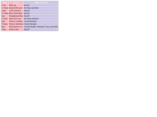 Schedule screenshot
