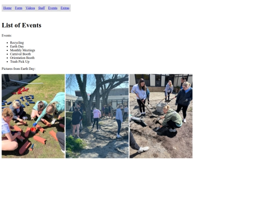 events screenshot