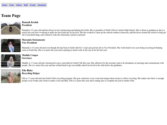 teampage screenshot