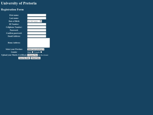 WEB design/Form screenshot