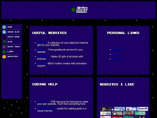 Links screenshot