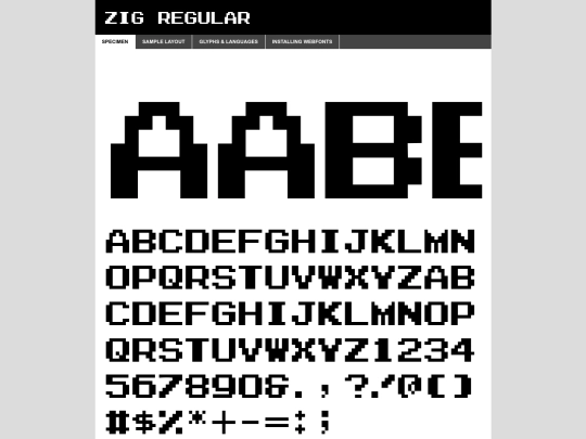 Zig Font/zig_____-demo screenshot
