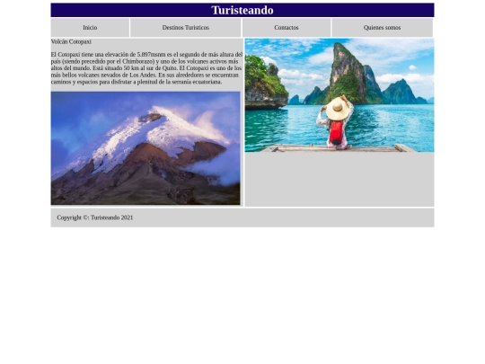 html/destinosturisticos screenshot