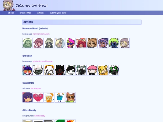 artists screenshot