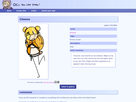 ocs/cheese screenshot