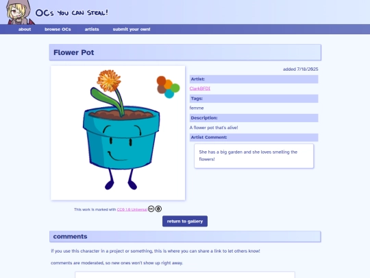 ocs/flower-pot screenshot