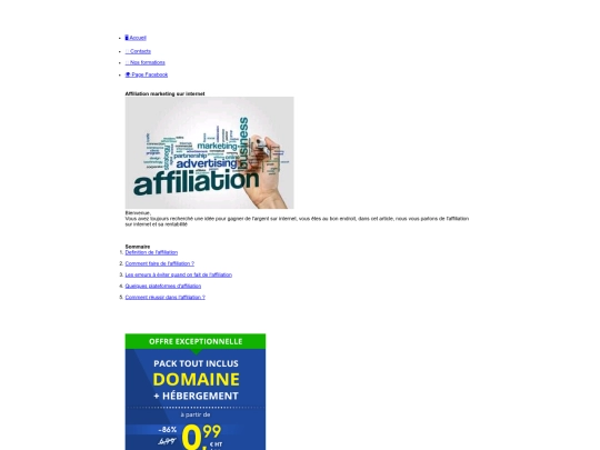 Affiliation screenshot
