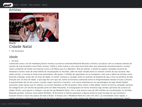 culturaTrap/artistas screenshot