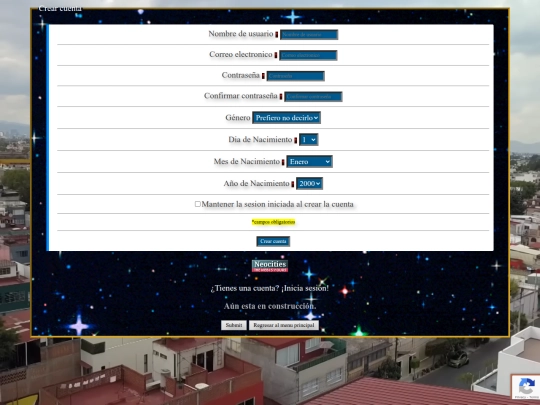 login/register screenshot
