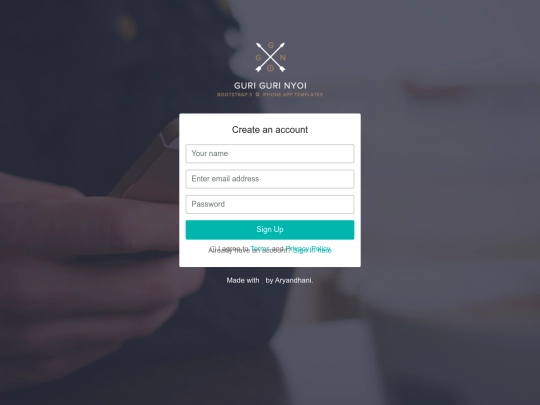 Guri Guri Nyoi - Bootstrap 3  One Page Template/templates/sign-up screenshot