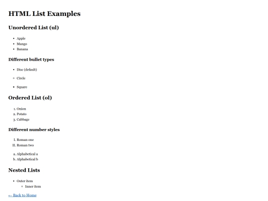 list screenshot