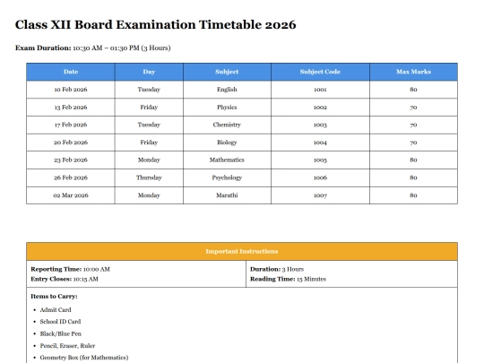 timetable screenshot
