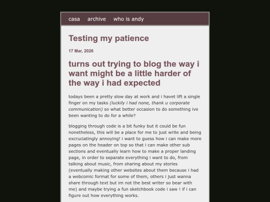 posts/2026-03-17-Testing-my-patience screenshot