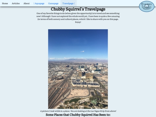travelpage screenshot