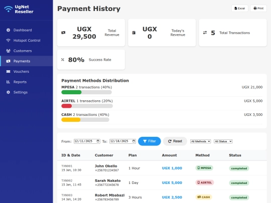 payments screenshot