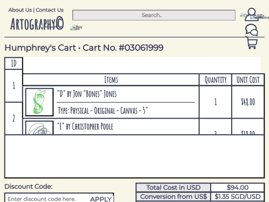 cart screenshot