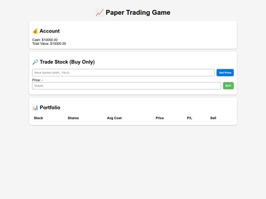 PaperTrader screenshot