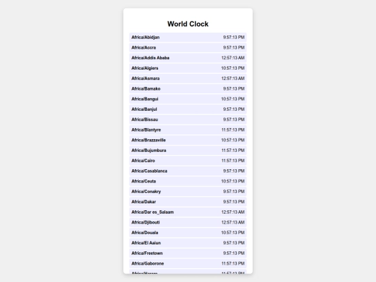 WorldClock screenshot