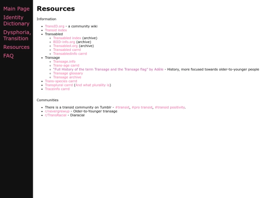 links screenshot