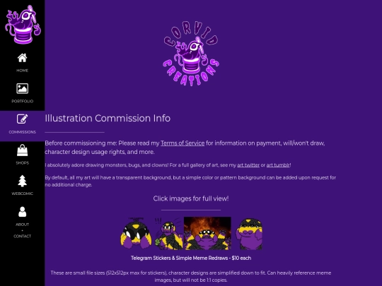 artcommissions screenshot