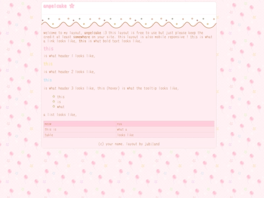 layouts/angelcake screenshot