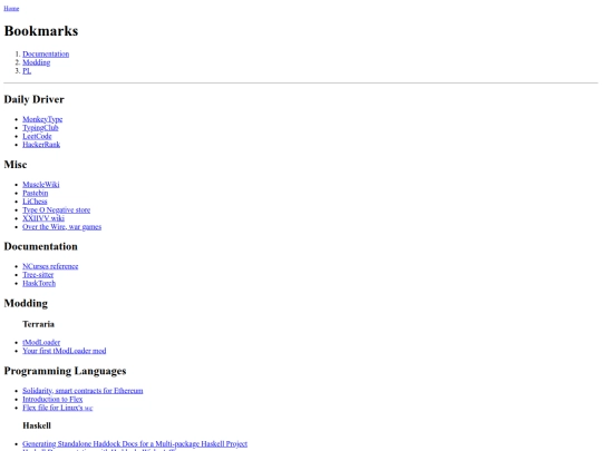 bookmarks screenshot
