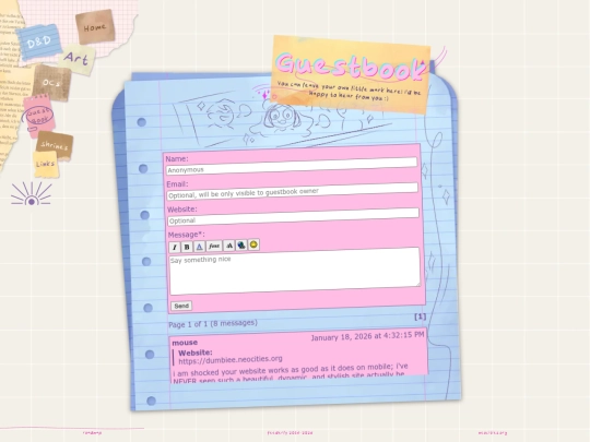 pages/guestbook screenshot