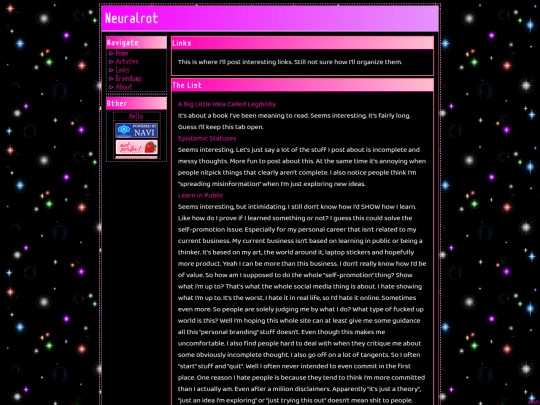 links screenshot
