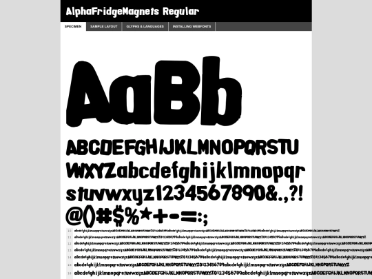 fonts/alphafridgemagnets/alphafridgemagnets-demo screenshot