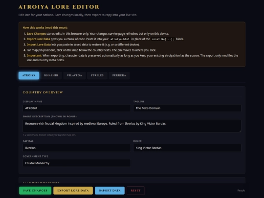 lore-editor screenshot