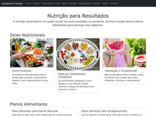 Atividade prática avaliativa - Bootstrap/nutricao screenshot