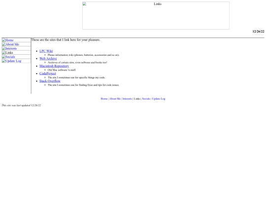 links screenshot