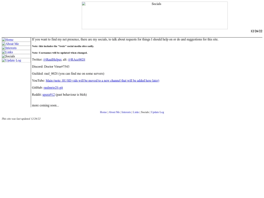 socials screenshot