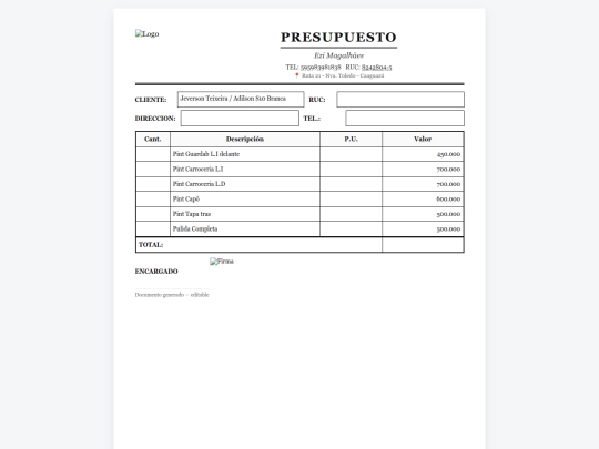 presup screenshot
