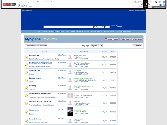 forumsmyspace screenshot