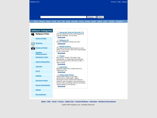 myspacedownloads screenshot