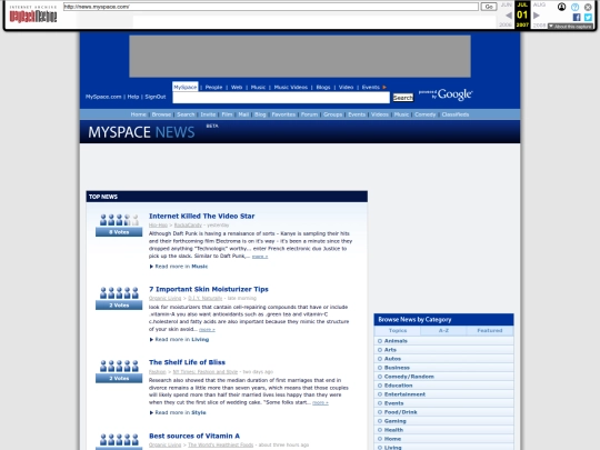 myspacenews screenshot