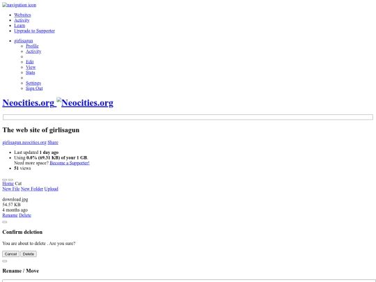 Girlisagun.neocities.org/neo.pics/dashboard screenshot