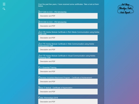 certificates screenshot