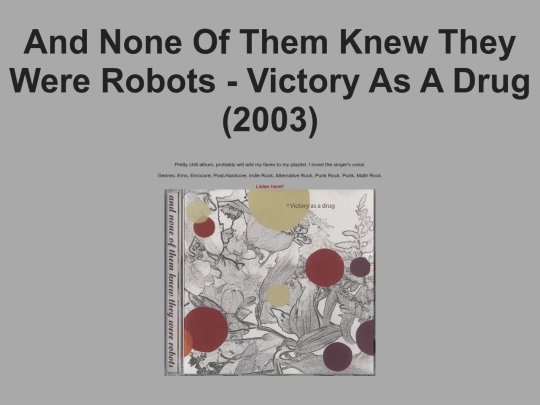 Shrines, reviews, recs/Reviews and recommendations/ANOTKTWR-Victory-As-A-Drug-2003 screenshot